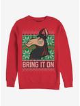 Disney Emperors New Groove Bring It Ugly Christmas Crew Sweatshirt, RED, hi-res