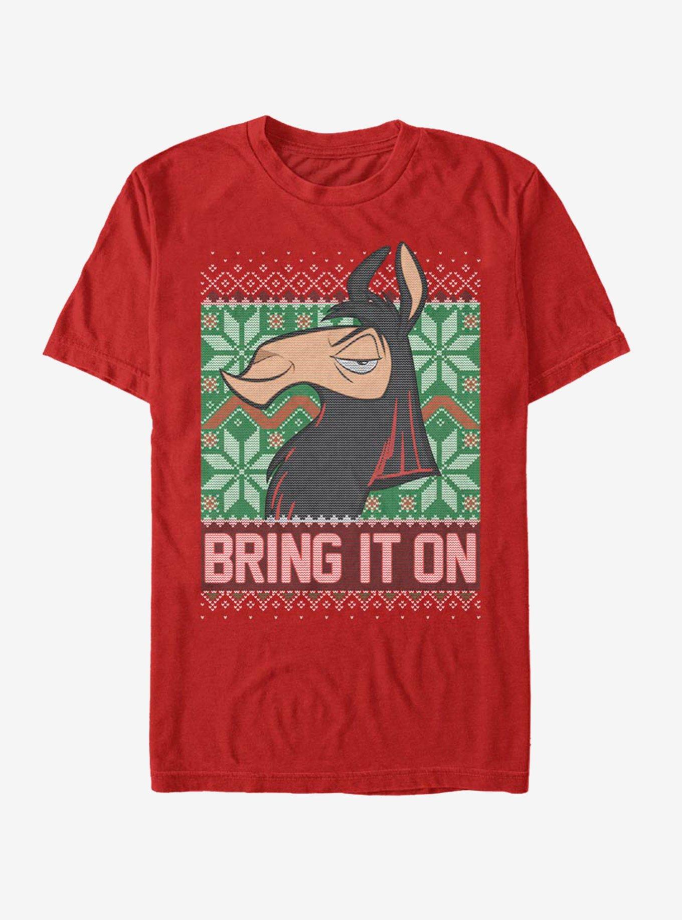 Disney Emperors New Groove Bring It Ugly Christmas T-Shirt, RED, hi-res