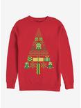 Minions Christmas Tree Crew Sweatshirt, RED, hi-res