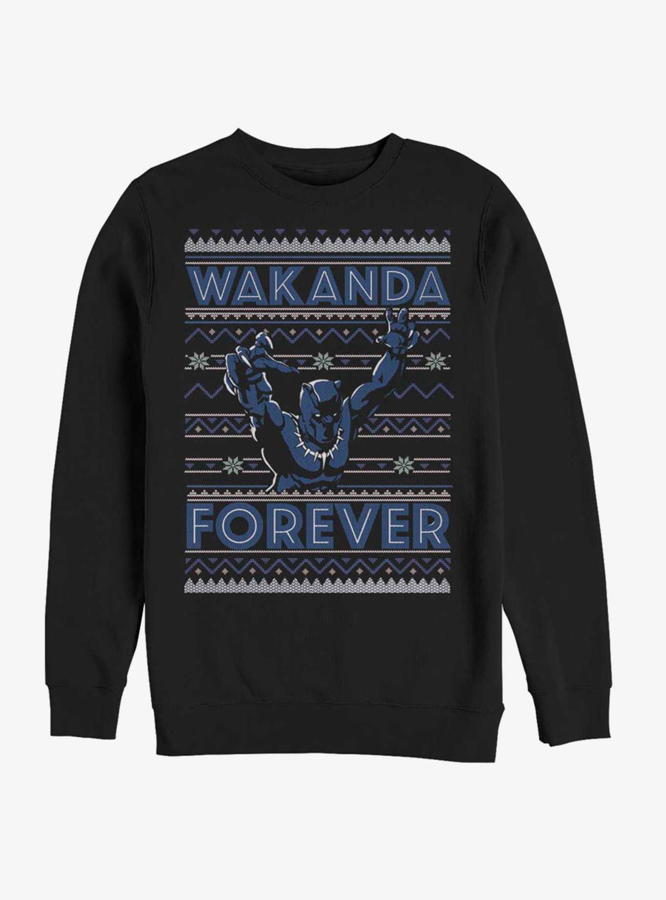 Marvel Black Panther Wakanda Forever Ugly Christmas Crew Sweater, , hi-res