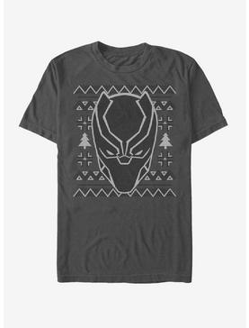 Marvel Black Panther Ugly Christmas Sweater Mask T-Shirt, CHARCOAL, hi-res