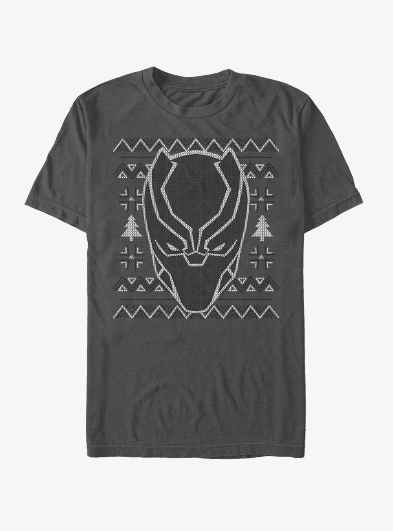 Marvel Black Panther Ugly Christmas Sweater Mask T-Shirt, , hi-res