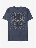 Marvel Black Panther Ugly Christmas Sweater Mask T-Shirt, NAVY HTR, hi-res