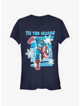 Marvel Captain America Tis The Season Snowflake Girls T-Shirt, , hi-res