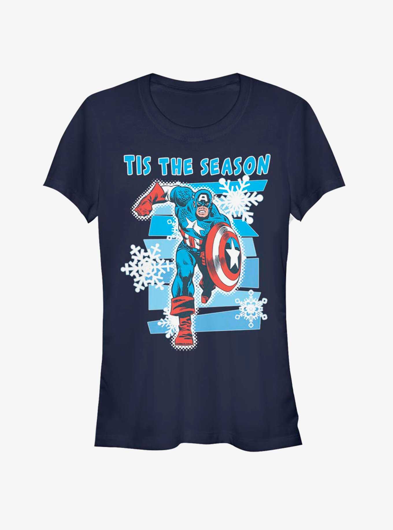 Marvel Captain America Tis The Season Snowflake Girls T-Shirt, , hi-res