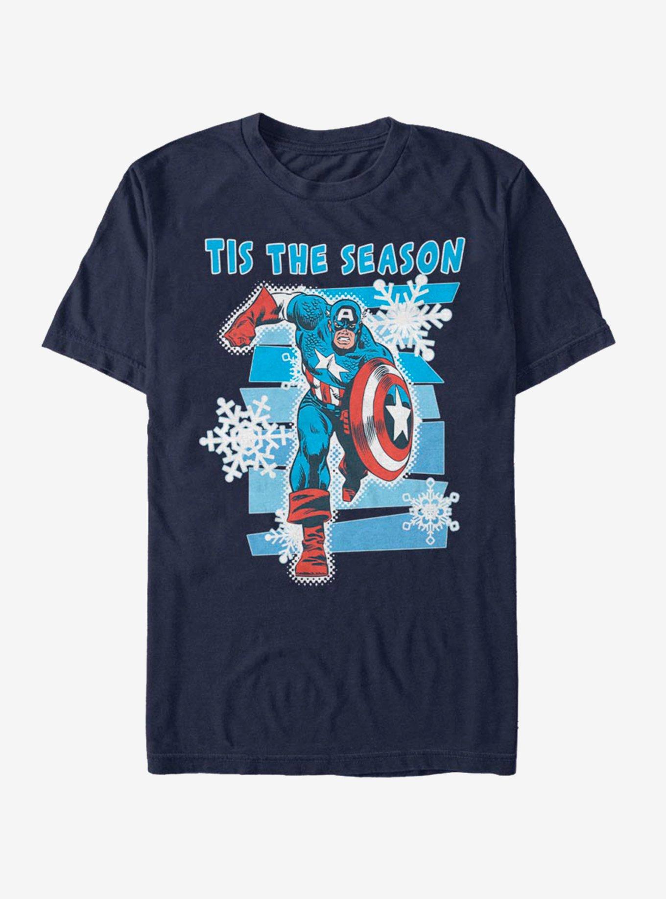 Marvel Captain America Tis The Season Snowflake T-Shirt