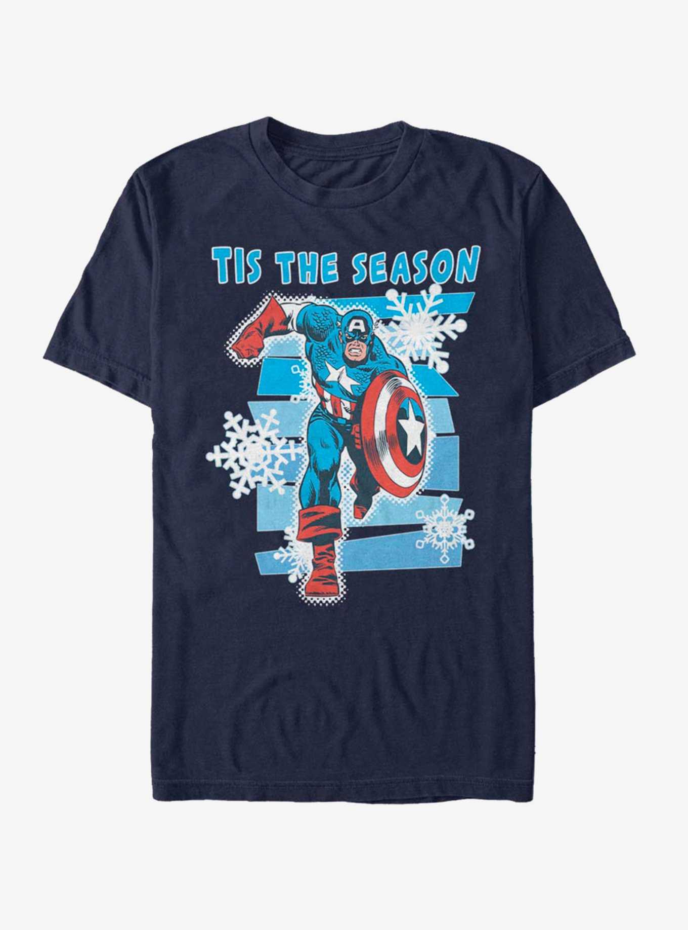 Marvel Captain America Tis The Season Snowflake T-Shirt, , hi-res