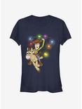 Disney Toy Story Woody Christmas Light Lasso Girls T-Shirt, NAVY, hi-res