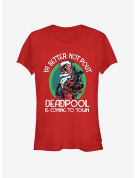 Marvel Deadpool Coming To Town Christmas Girls T-Shirt, , hi-res