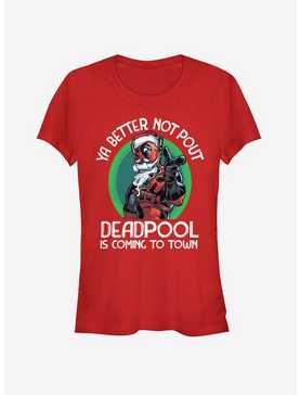 Marvel Deadpool Coming To Town Christmas Girls T-Shirt, , hi-res