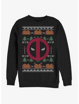 Marvel Deadpool Face Ugly Christmas Crew Sweatshirt, , hi-res