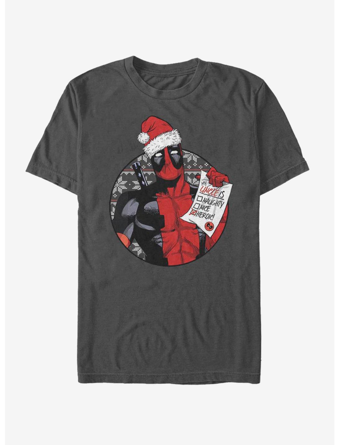 Marvel Deadpool Hero Uncle Christmas T-Shirt, CHARCOAL, hi-res