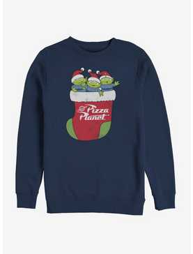 Disney Toy Story Pizza Planet Alien Christmas Stocking Crew Sweatshirt, , hi-res