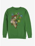 Disney Toy Story Woody Christmas Light Lasso Crew Sweatshirt, KELLY, hi-res