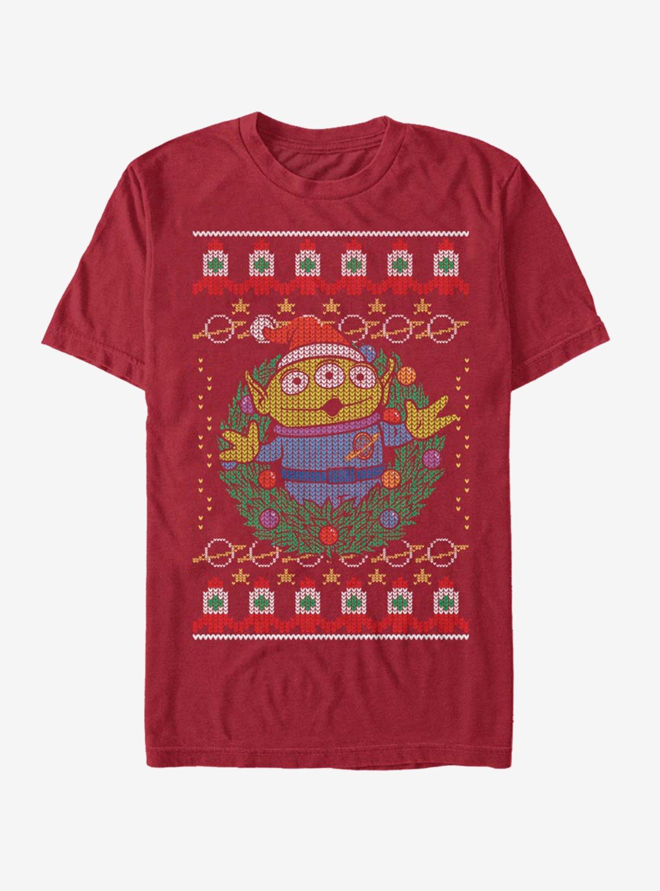 Disney Toy Story Santa Alien Ugly Christmas T-Shirt, CARDINAL, hi-res