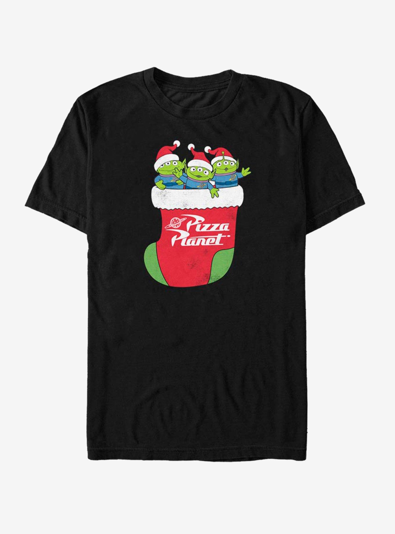 Disney Toy Story Pizza Planet Alien Christmas Stocking T-Shirt