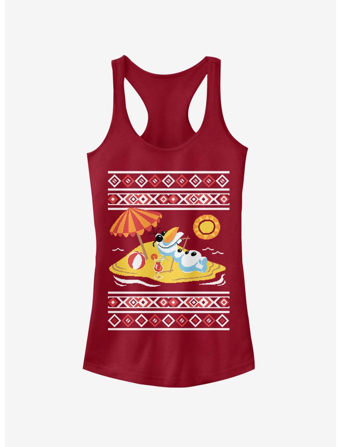 Disney Frozen Olaf Christmas Sweater Girls Tank, SCARLET, hi-res