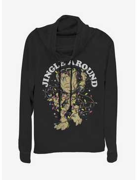 Marvel Guardins Of The Galaxy Jingle Groot Cowl Neck Long-Sleeve Girls Top, , hi-res
