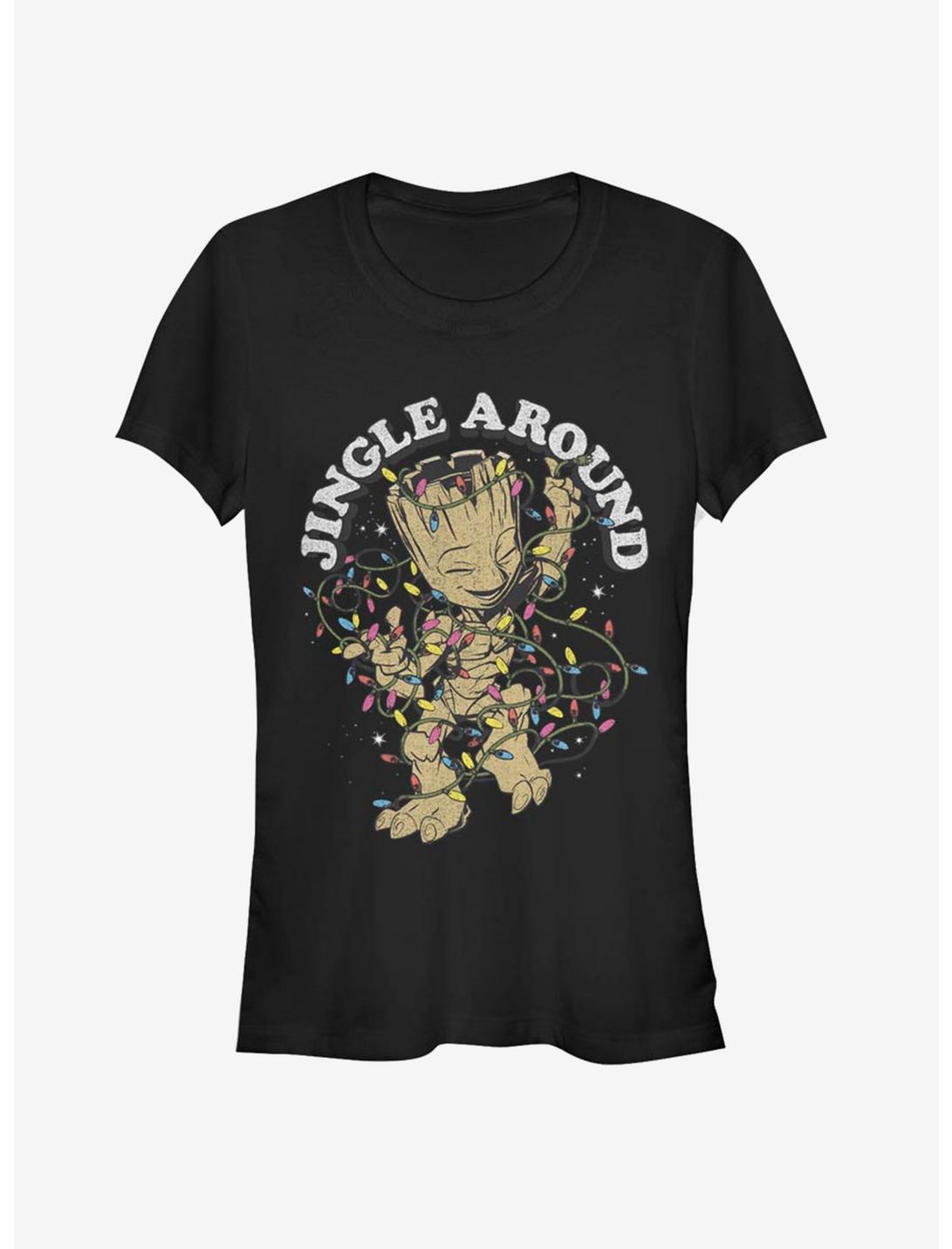Marvel Guardins Of The Galaxy Jingle Groot Girls T-Shirt, BLACK, hi-res
