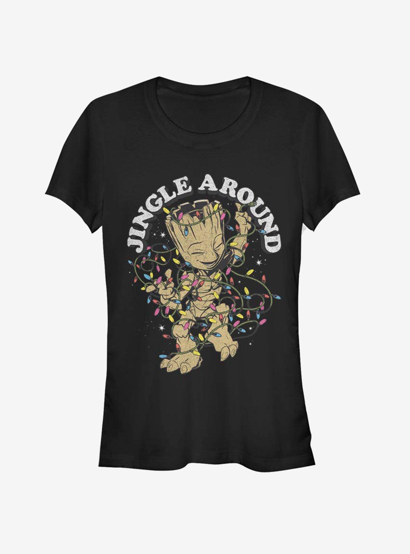 Marvel Guardins Of The Galaxy Jingle Groot Girls T-Shirt, BLACK, hi-res