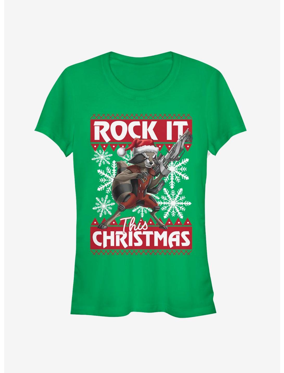 Marvel Guardians Of The Galaxy Rocket Christmas Girls T-Shirt, KELLY, hi-res