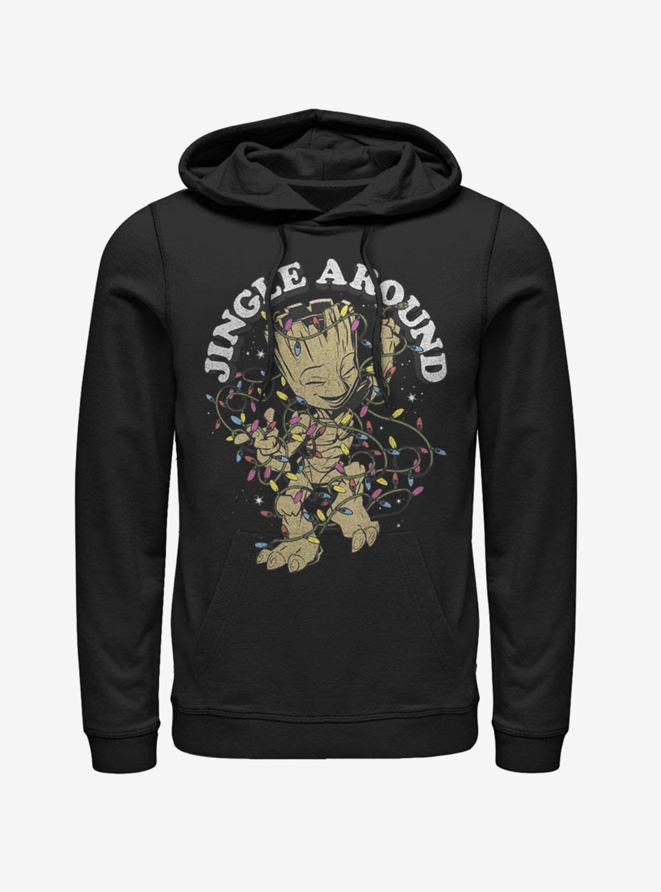 Marvel Guardins Of The Galaxy Jingle Groot Hoodie, BLACK, hi-res