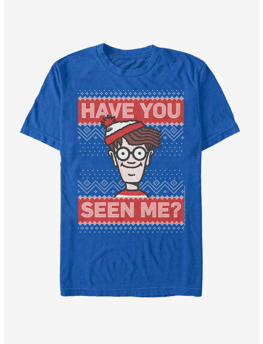 Wheres Waldo Seen Ugly Christmas Sweater T-Shirt, ROYAL, hi-res