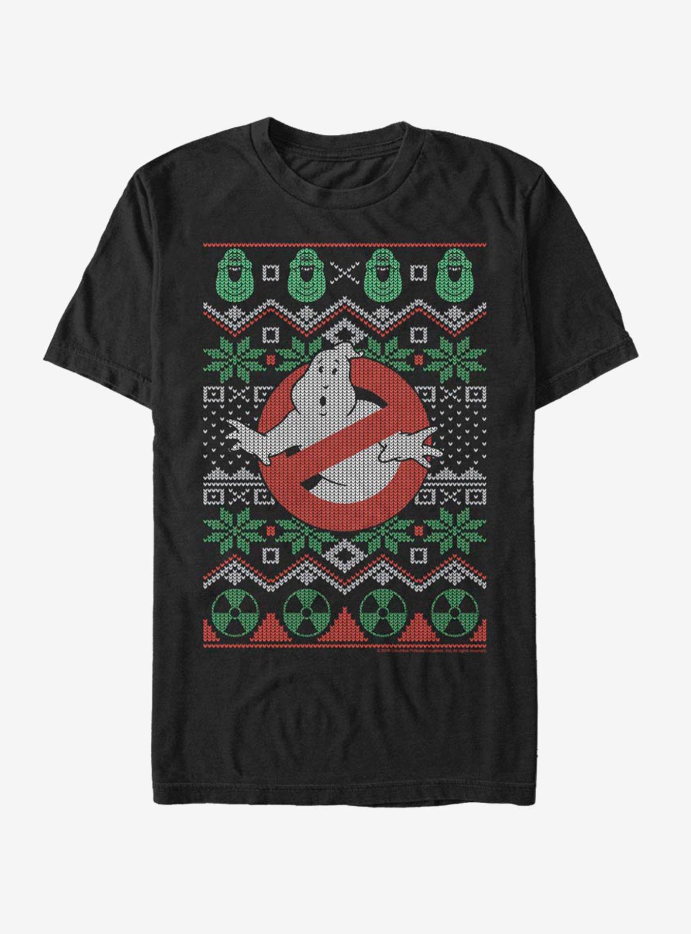 Ghostbusters Logo Ugly Christmas T-Shirt, BLACK, hi-res
