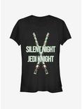 Star Wars Silent Night Jedi Knight Lightsaber Girls T-Shirt, BLACK, hi-res