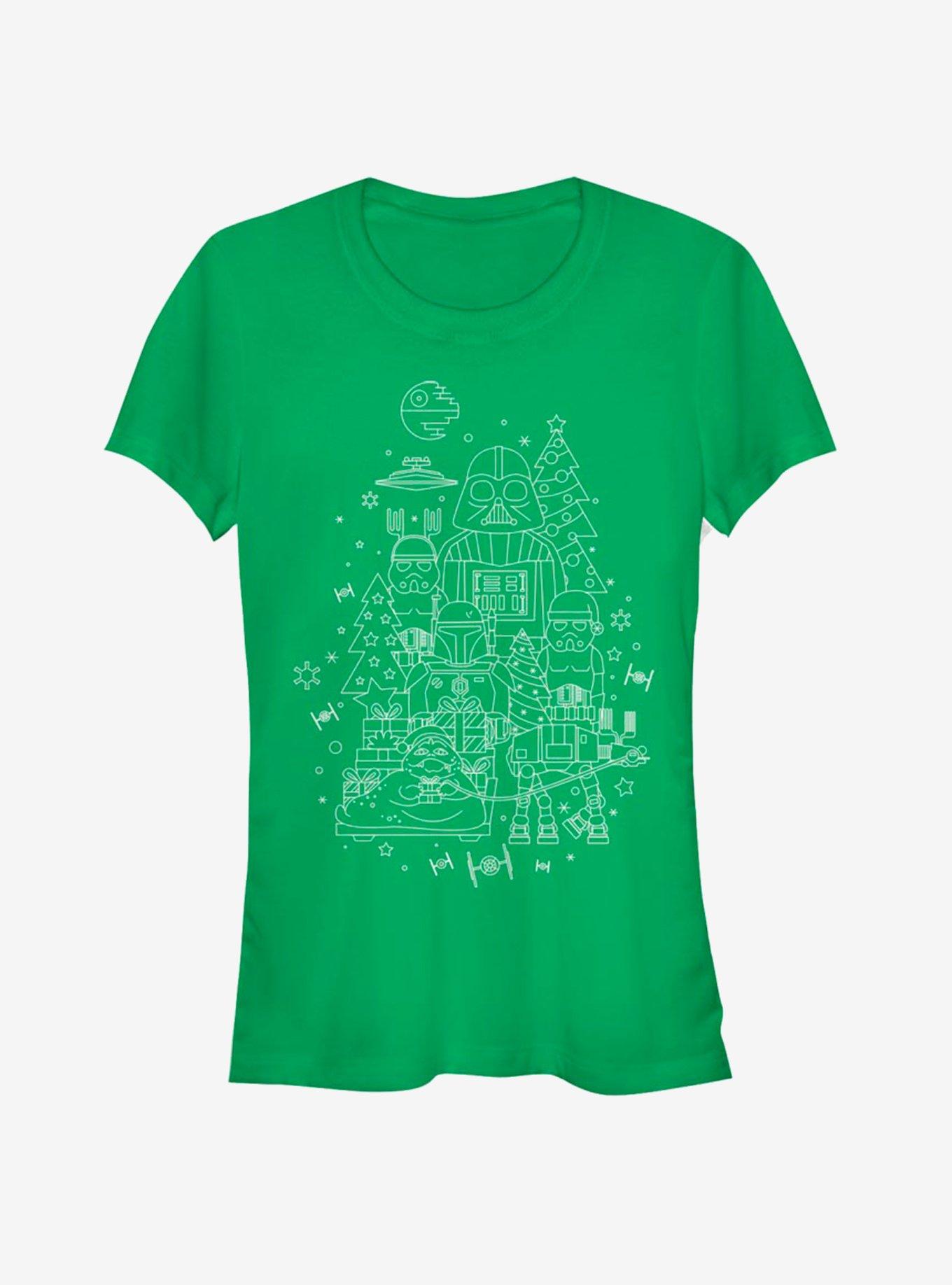 Star Wars Dark Side Line Art Christmas Girls T-Shirt, , hi-res