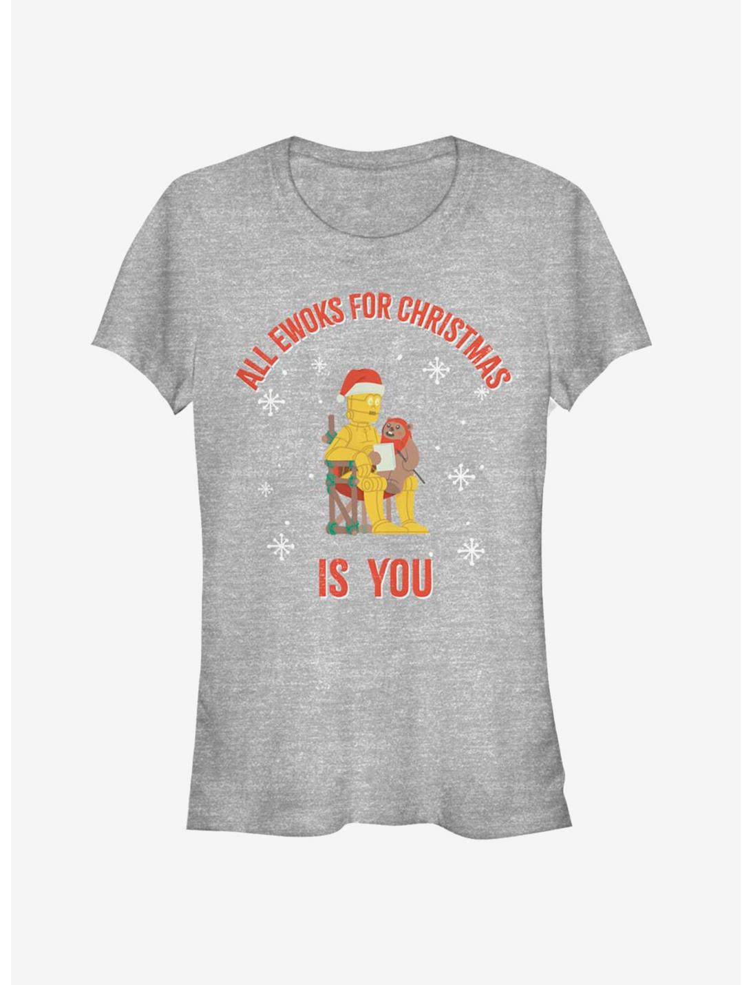Star Wars C-3PO Santa Ewok Christmas Is You Girls T-Shirt, ATH HTR, hi-res