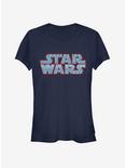 Star Wars Fairisle Logo Girls T-Shirt, NAVY, hi-res