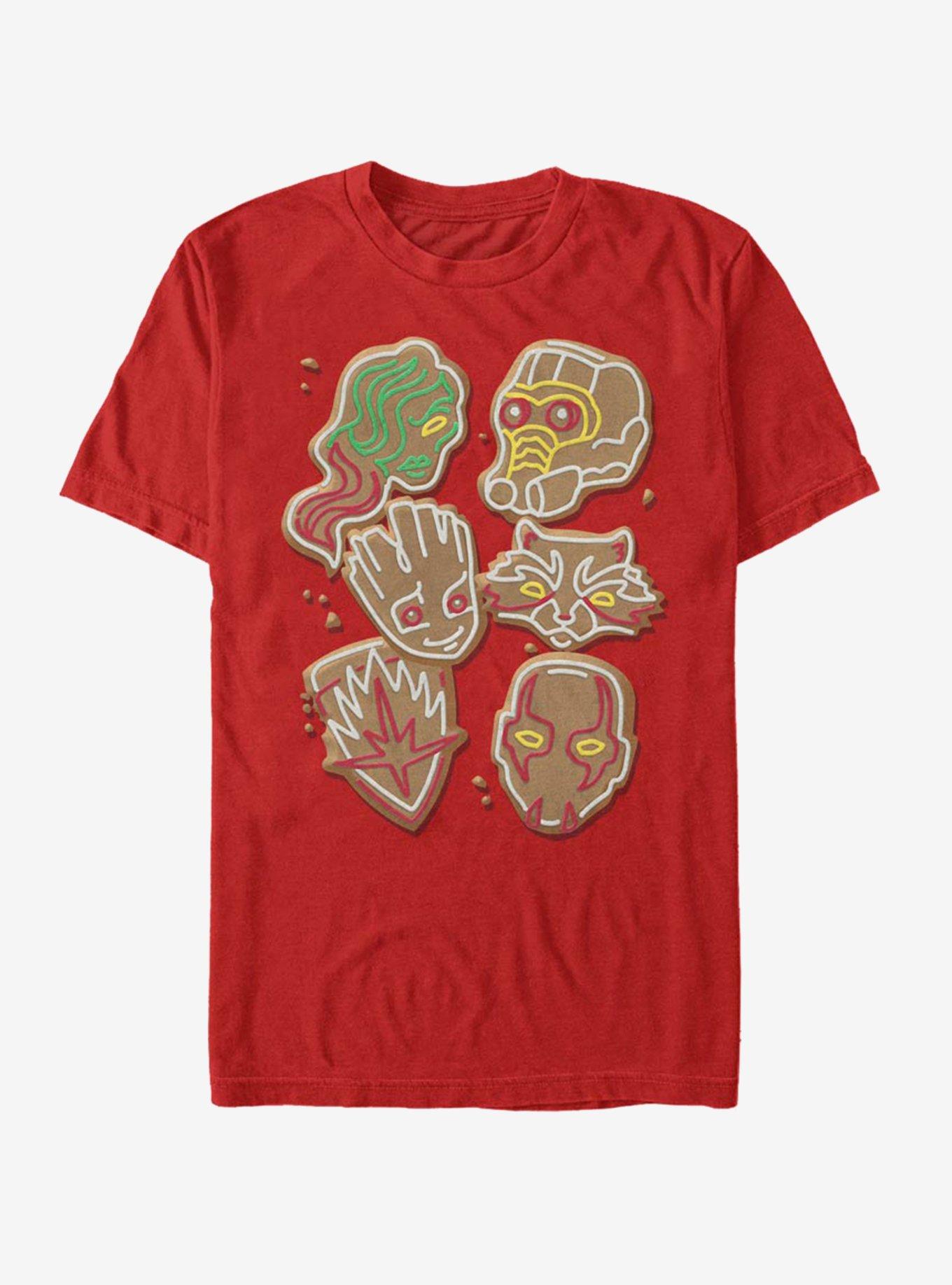 Marvel Guardians Of The Galaxy Christmas Cookies T-Shirt, RED, hi-res