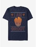 Marvel Guardians of The Galaxy I Am Groot Ugly Christmas T-Shirt, NAVY, hi-res