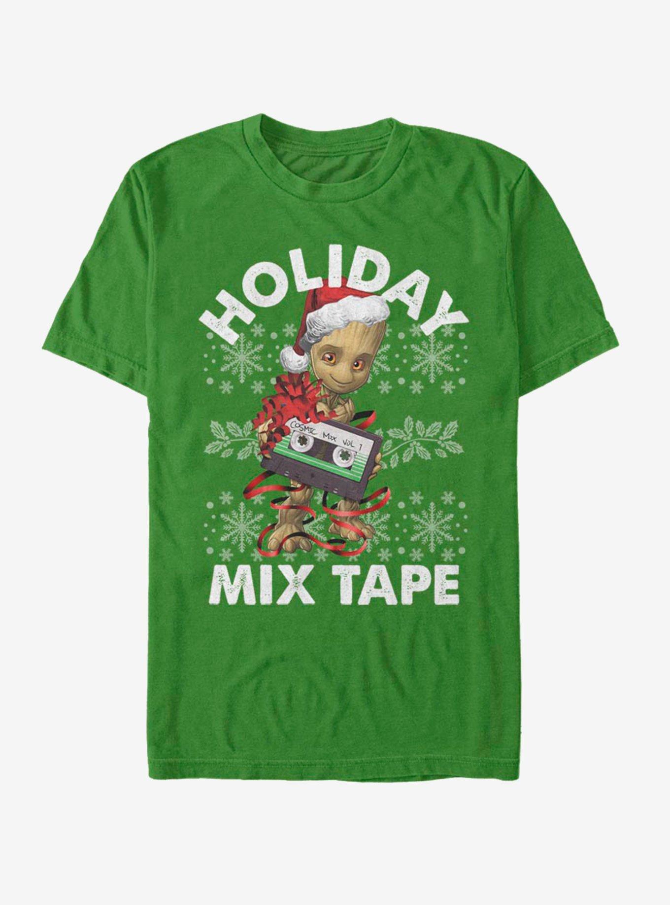 Marvel Guardians Of The Galaxy Groot Holiday Mix Tape T-Shirt, KELLY, hi-res