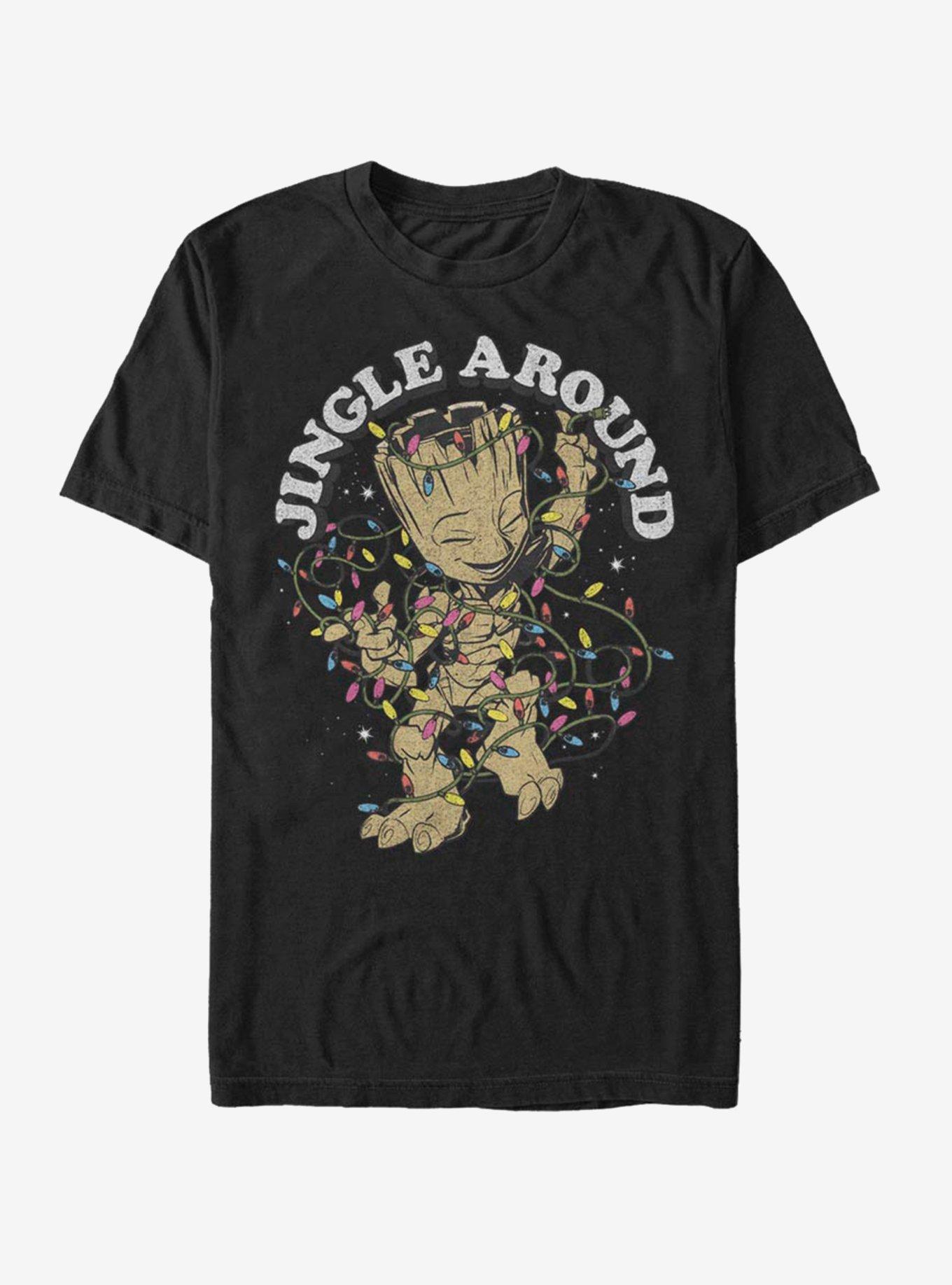 Marvel Guardins Of The Galaxy Jingle Groot T-Shirt, BLACK, hi-res