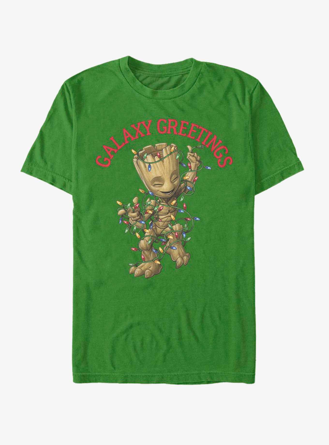 Marvel Guardians of the Galaxy Greetings Baby Groot Holiday T-Shirt, KELLY, hi-res