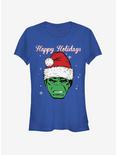 Marvel Hulk Santa Happy Holidays Girls T-Shirt, ROYAL, hi-res