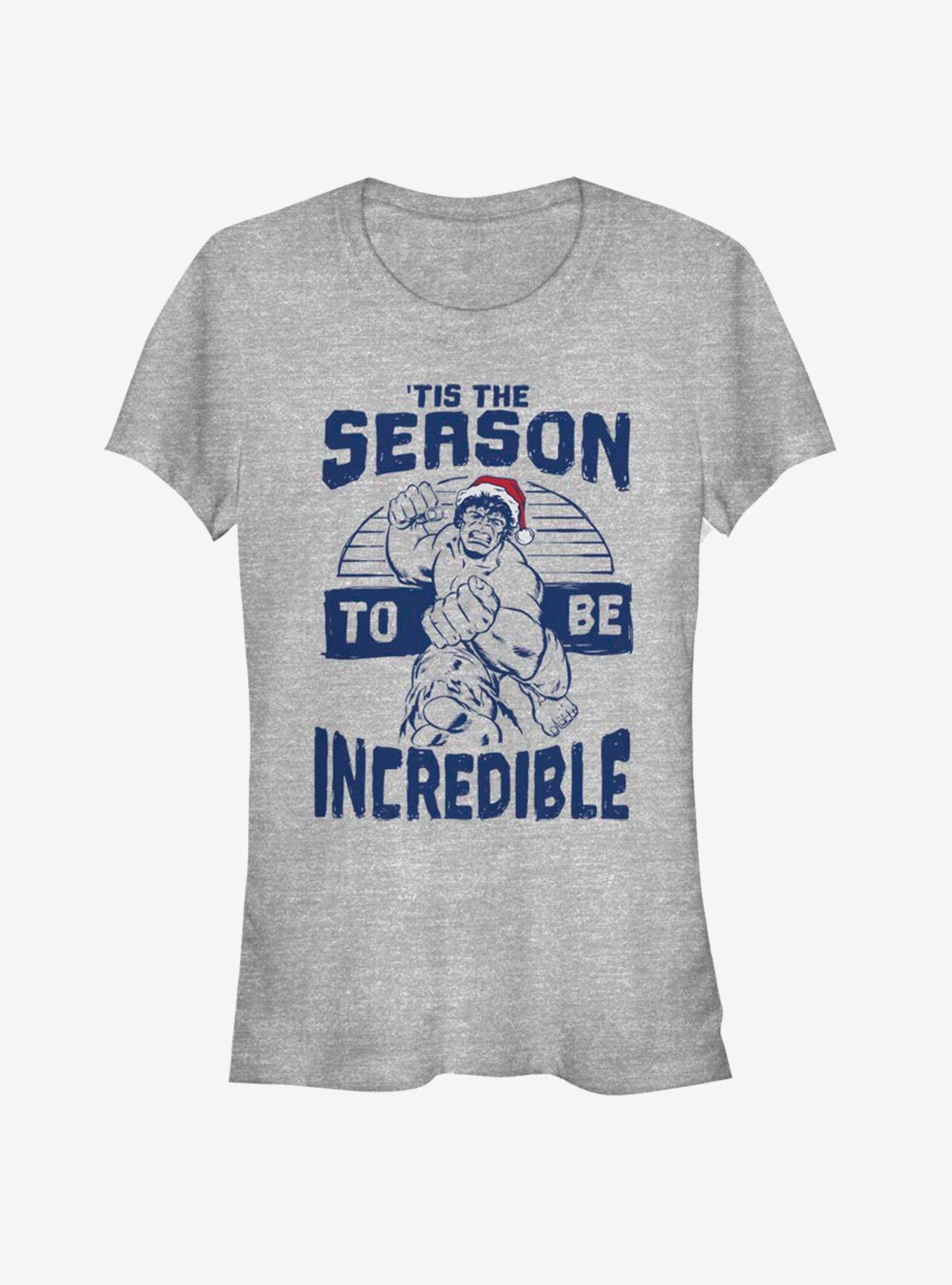 Marvel Hulk Incredible Season Holiday Girls T-Shirt, ATH HTR, hi-res