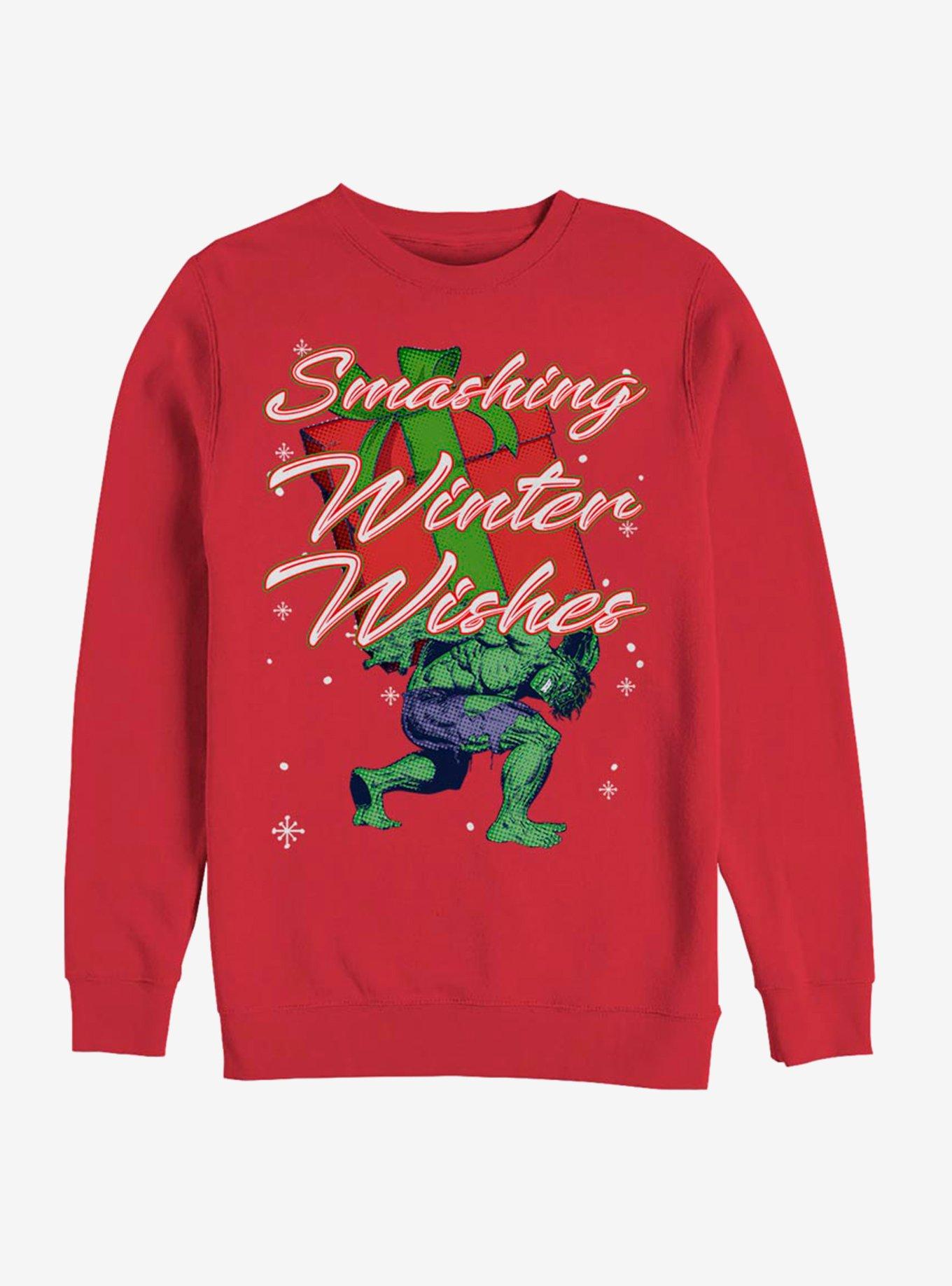 Marvel Hulk Smash Winter Crew Sweatshirt, , hi-res