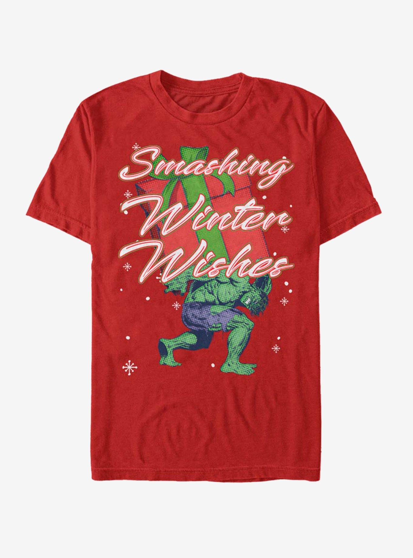 Marvel Hulk Smash Winter T-Shirt, RED, hi-res