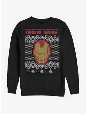 Marvel Iron Man Mask Ugly Christmas Crew Sweatshirt, , hi-res