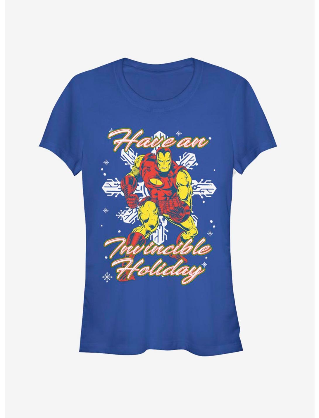 Marvel Silver Age Iron Man Incredible Holiday Girls T-Shirt, ROYAL, hi-res