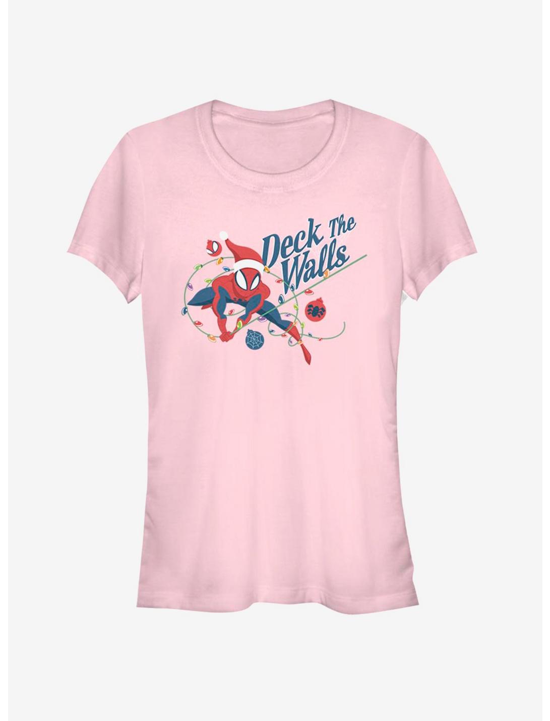 Marvel Spider-Man Deck The Walls Christmas Girls T-Shirt, LIGHT PINK, hi-res