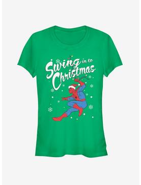 Marvel Spider-Man Swinging Spidey Christmas Girls T-Shirt, , hi-res