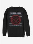 Marvel Spider-Man Spidey Face Ugly Christmas Crew Sweatshirt, BLACK, hi-res