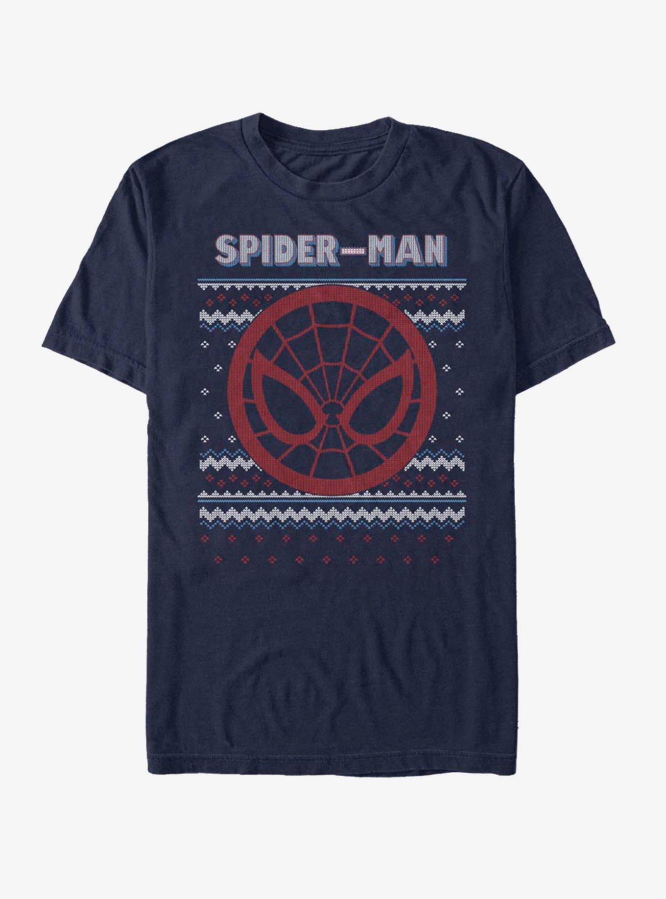 Marvel Spider-Man Spidey Face Ugly Christmas T-Shirt