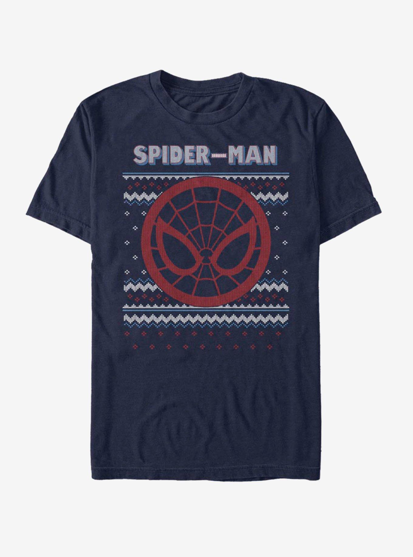 Marvel Spider-Man Spidey Face Ugly Christmas T-Shirt, , hi-res