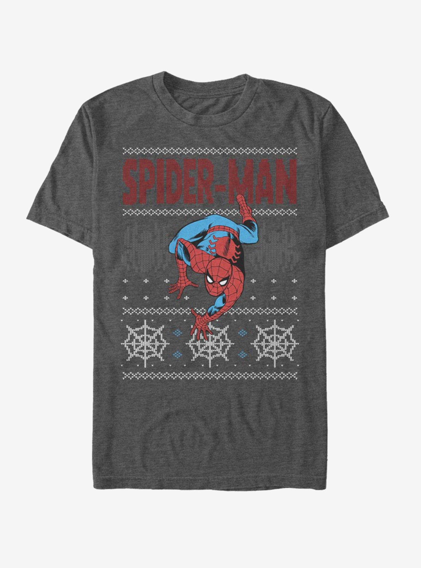 Marvel Spider-Man Ugly Spidey Christmas Sweater T-Shirt, CHAR HTR, hi-res