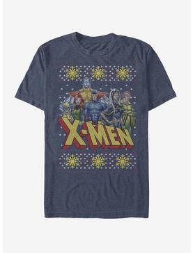 Marvel X-Men Ugly Christmas Sweater Group T-Shirt, NAVY HTR, hi-res